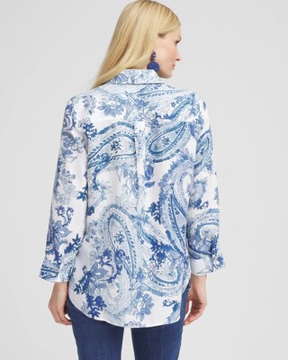 No Iron™ Paisley Linen Shirt click to view larger image.