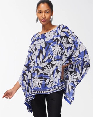 Geometric Print Poncho