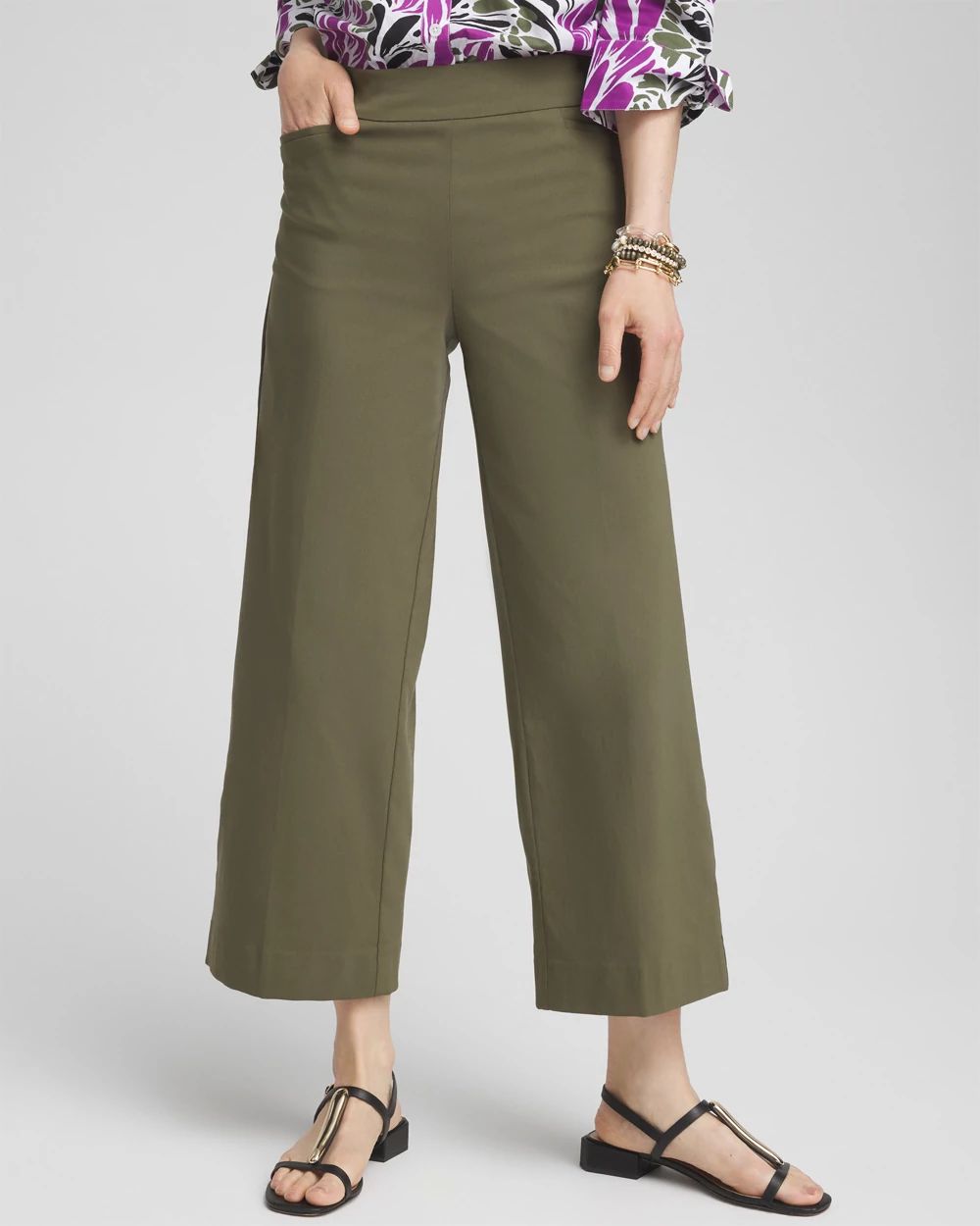 Petite Brigitte Wide Leg Cropped Pants