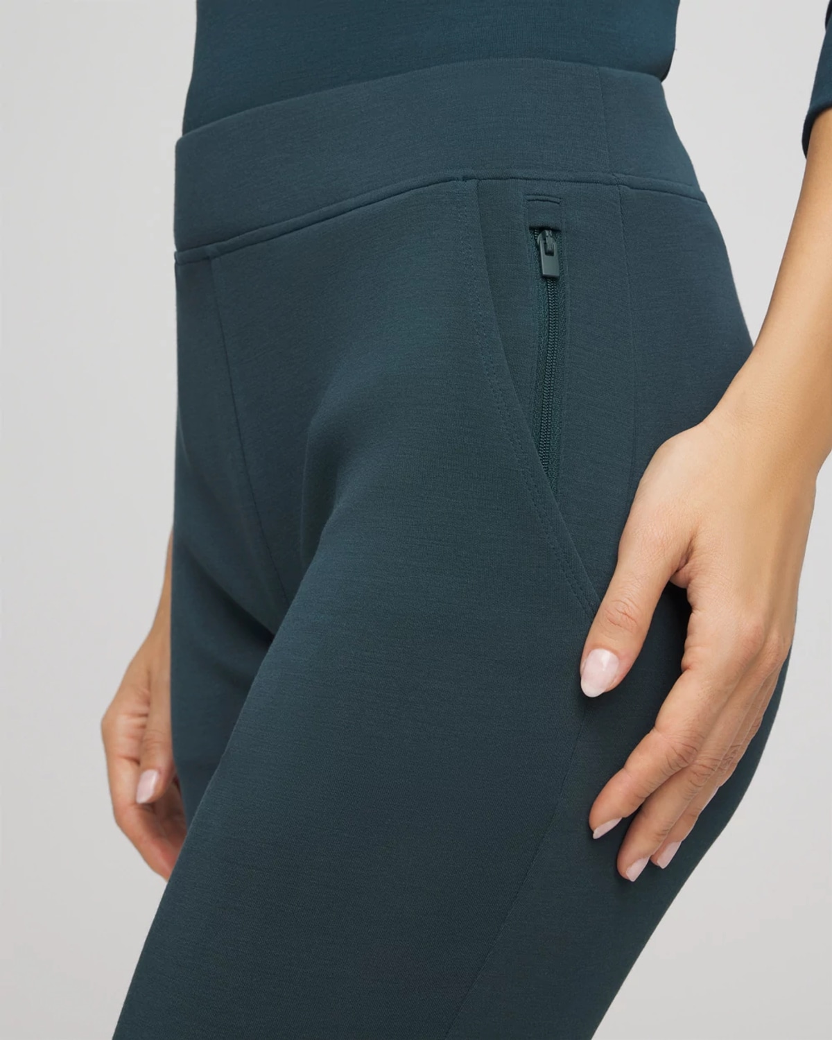 Chico's Tapered Ankle Pants In Teal Shadow In Green