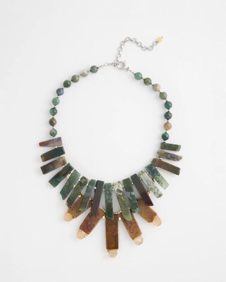 Moss Agate Statement Necklace click to view larger image.