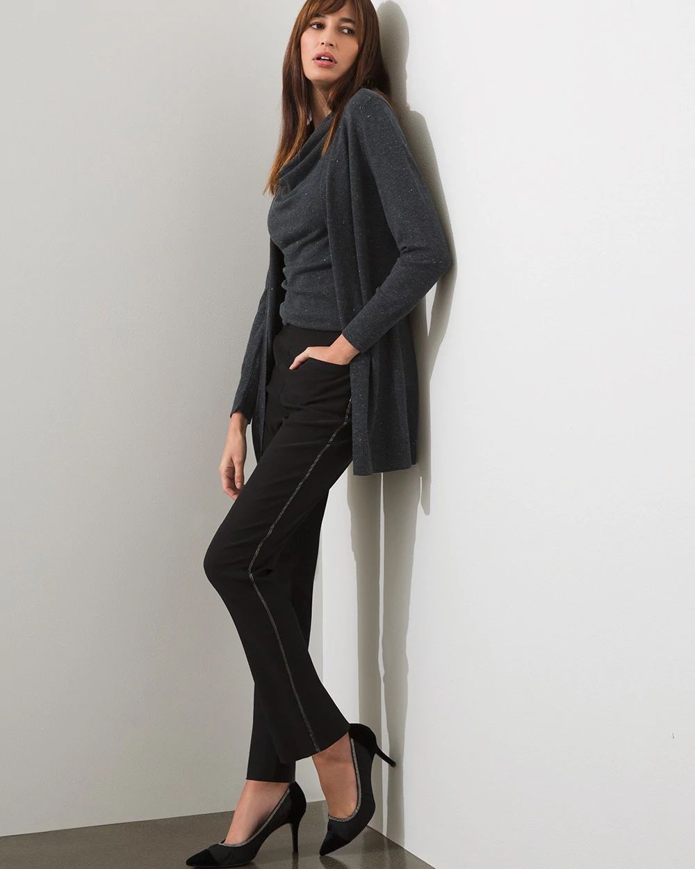 Brigitte Beaded Side Slim Ankle Pants