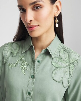 Embellished Lyocell Tencel™ Collared Shirt click to view larger image.