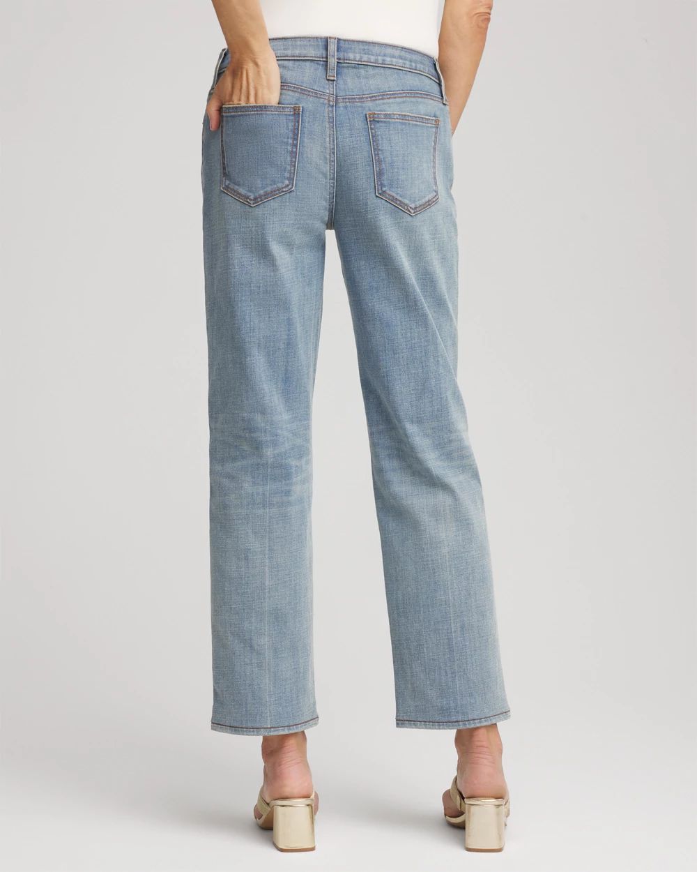 Girlfriend Straight Ankle Jeans