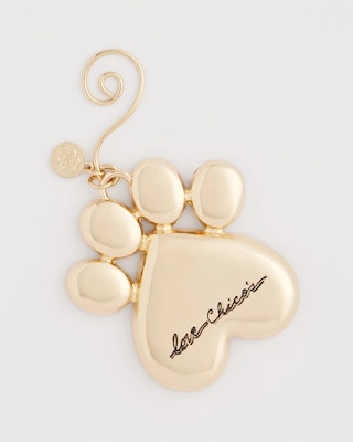 Pave Rhinestone Dog Paw Ornament click to view larger image.