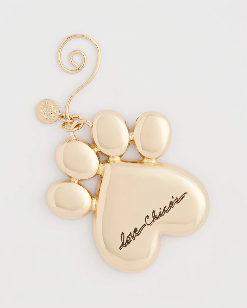 Pave Rhinestone Dog Paw Ornament click to view larger image.