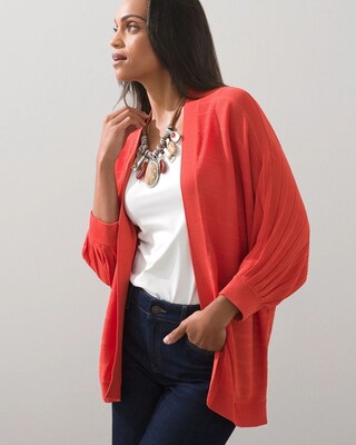 Faux Pleat Cardigan