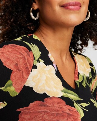 Floral 3/4 Sleeve Tee