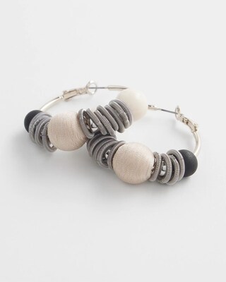 Black & Neutral Hoop Earrings