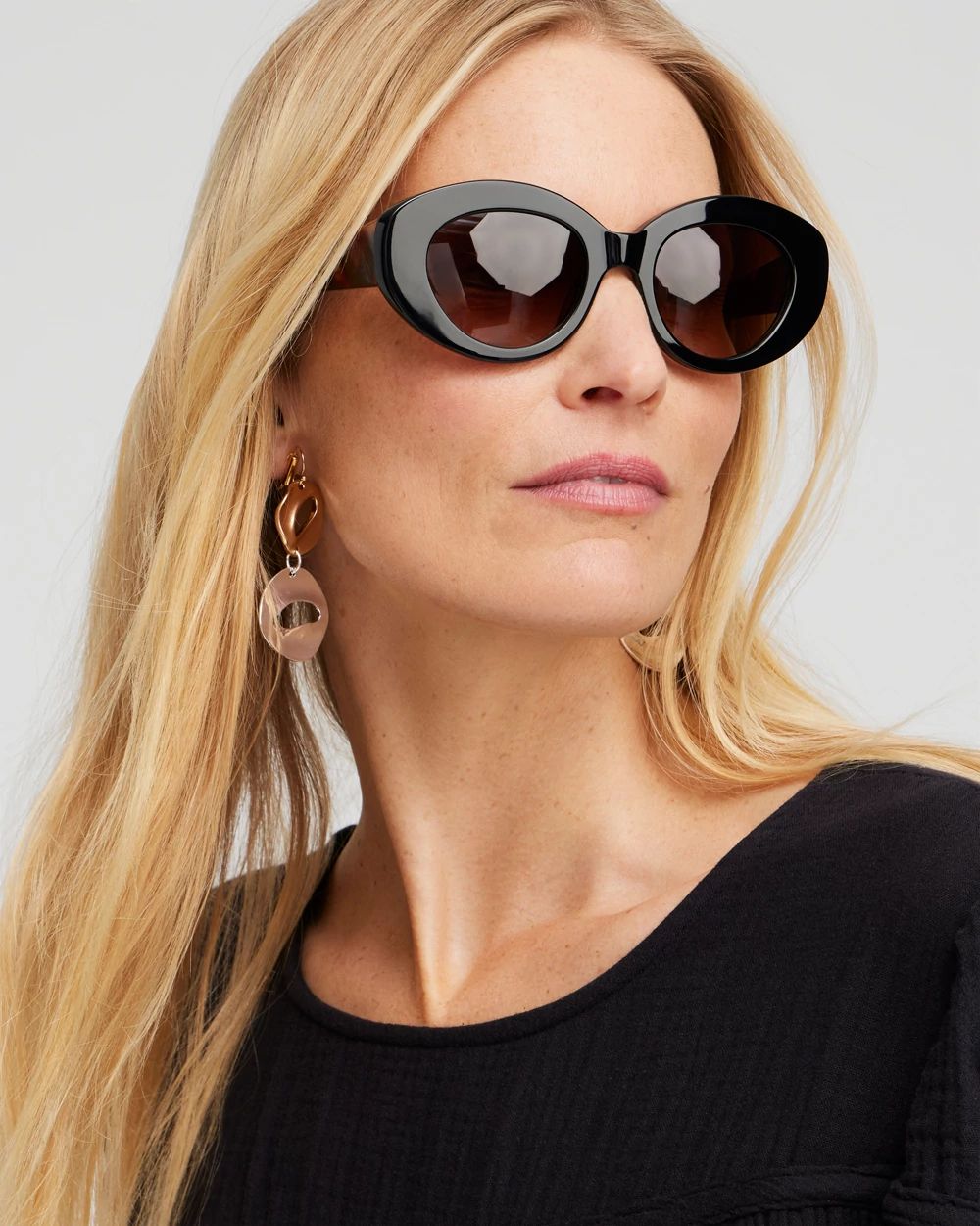 Black & Tort Print Sunglasses