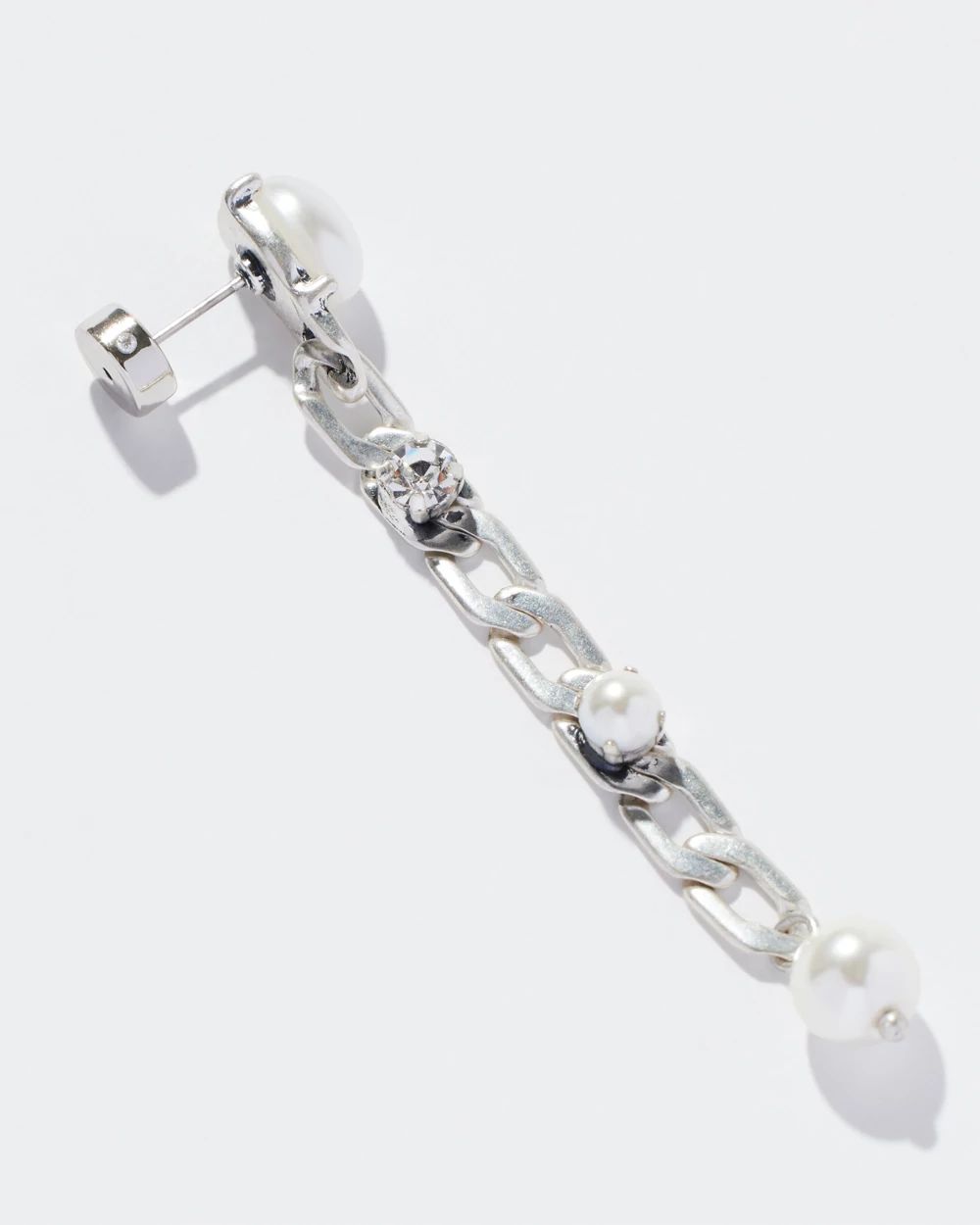 Faux Pearl Linear Earrings