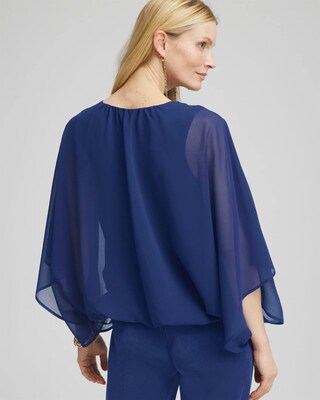 Travelers™ Collection Bubble Hem Chiffon Blouse click to view larger image.
