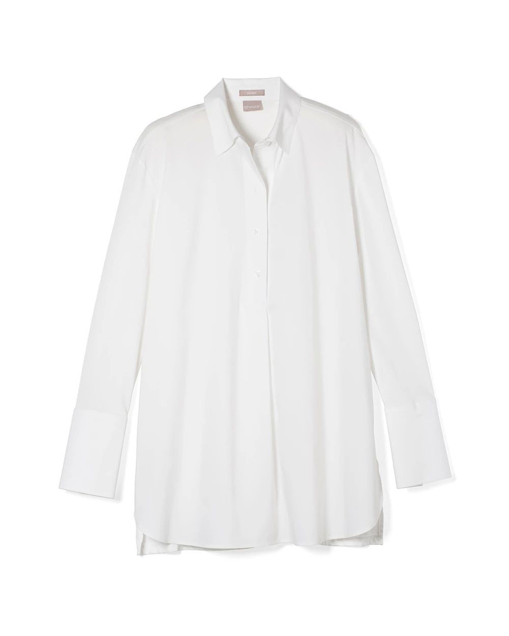 No-Iron Knit-Back Tunic