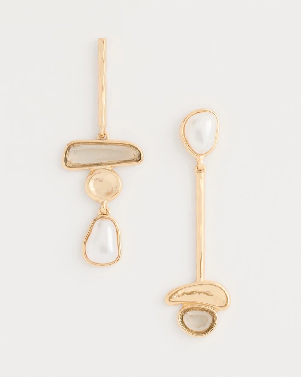 Asymmetrical Pearlescent Linear Earrings