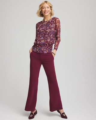 Crepe Flared Trouser Pants click to view larger image.