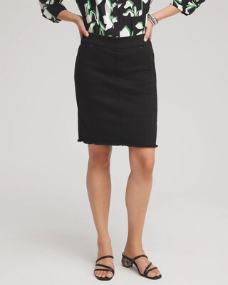 Pull-on Fray Hem Denim Skort