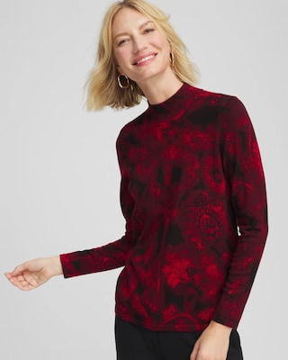 Ella Printed Mockneck Sweater click to view larger image.