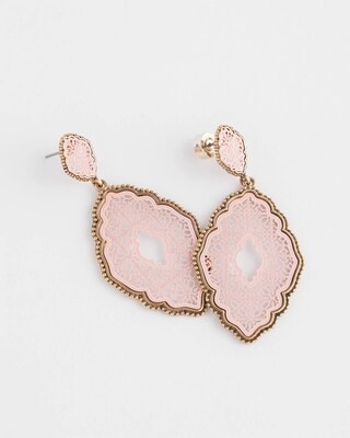 Pink Filigree Drop Earrings click to view larger image.