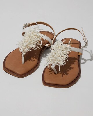 White T-Strap Sandals