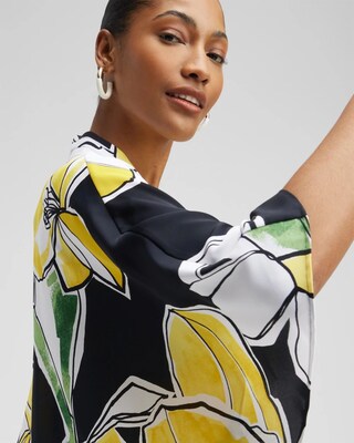 Floral Surplice Poncho
