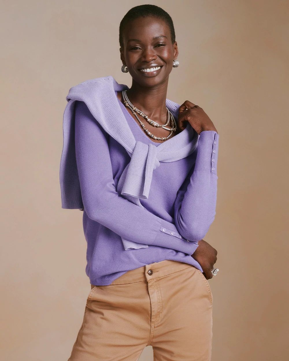 Ella V-Neck Pullover Sweater