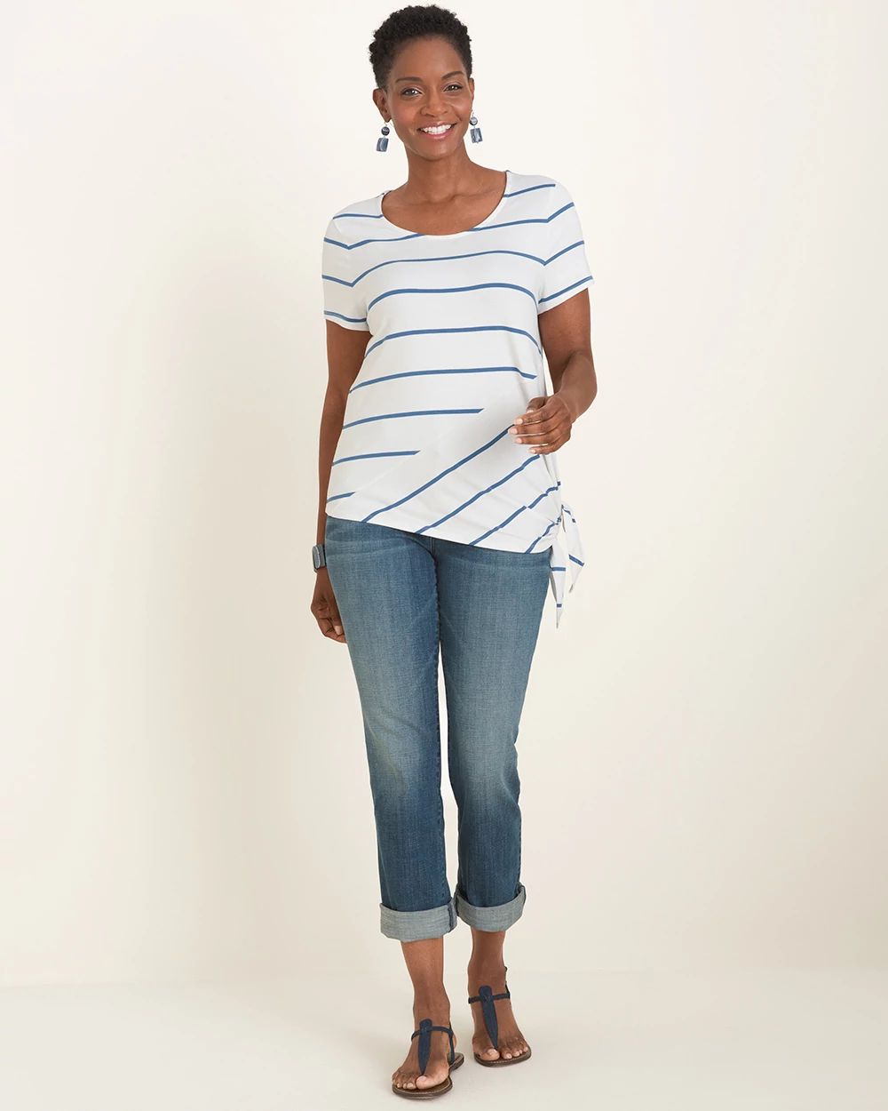 Striped Side-Tie Tee
