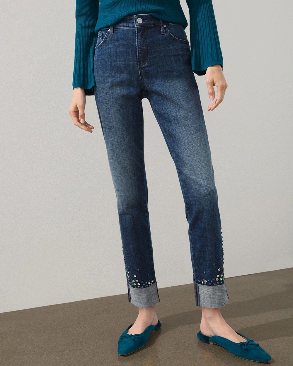 Girlfriend Jewel Cuff Ankle Jeans