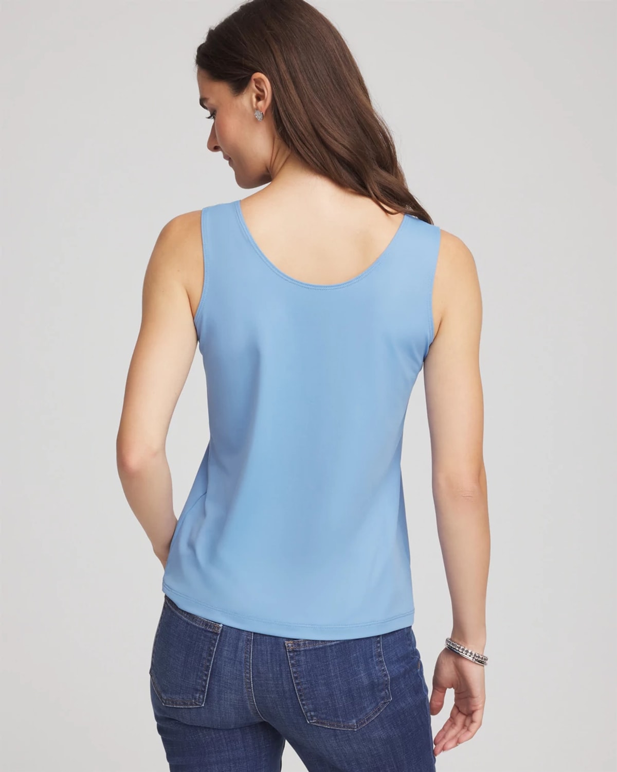 Chico's Microfiber Tank In Tidal Blue