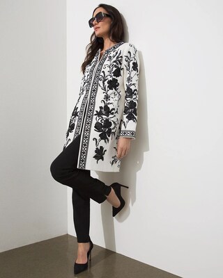 Black and White Embroidered Topper