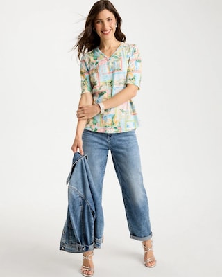 Limoni Dolci Cotton Slub V-Neck Tee click to view larger image.