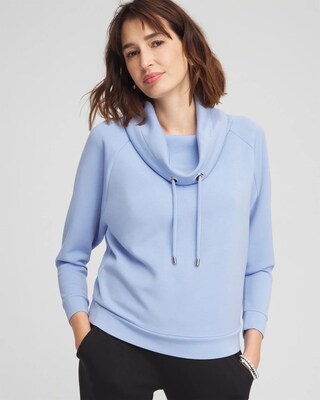 Zenergy® Scuba Cowl Neck Pullover Top