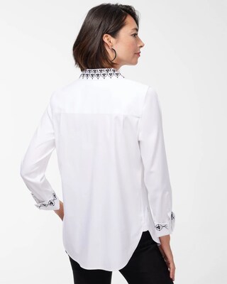 No Iron Stretch Embroidered Shirt