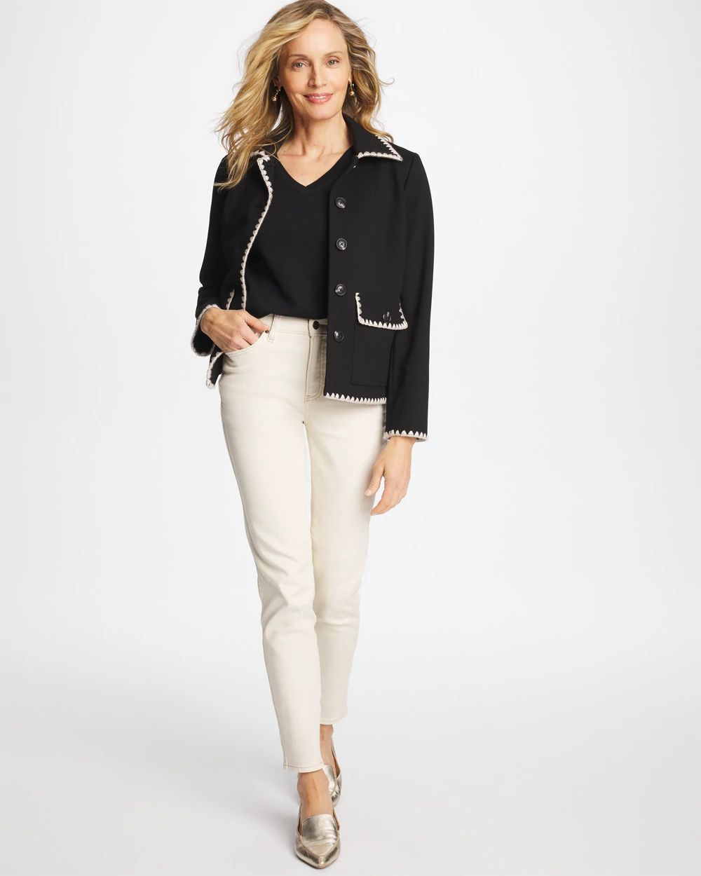 Cotton Slub V-Neck Tee