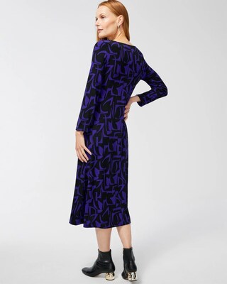 Travelers Abstract Print A-line Midi Dress