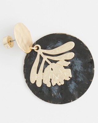 No Droop™ Black Leaf Drop Earrings