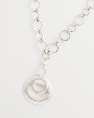 Silvertone Short Pendant Necklace click to view larger image.