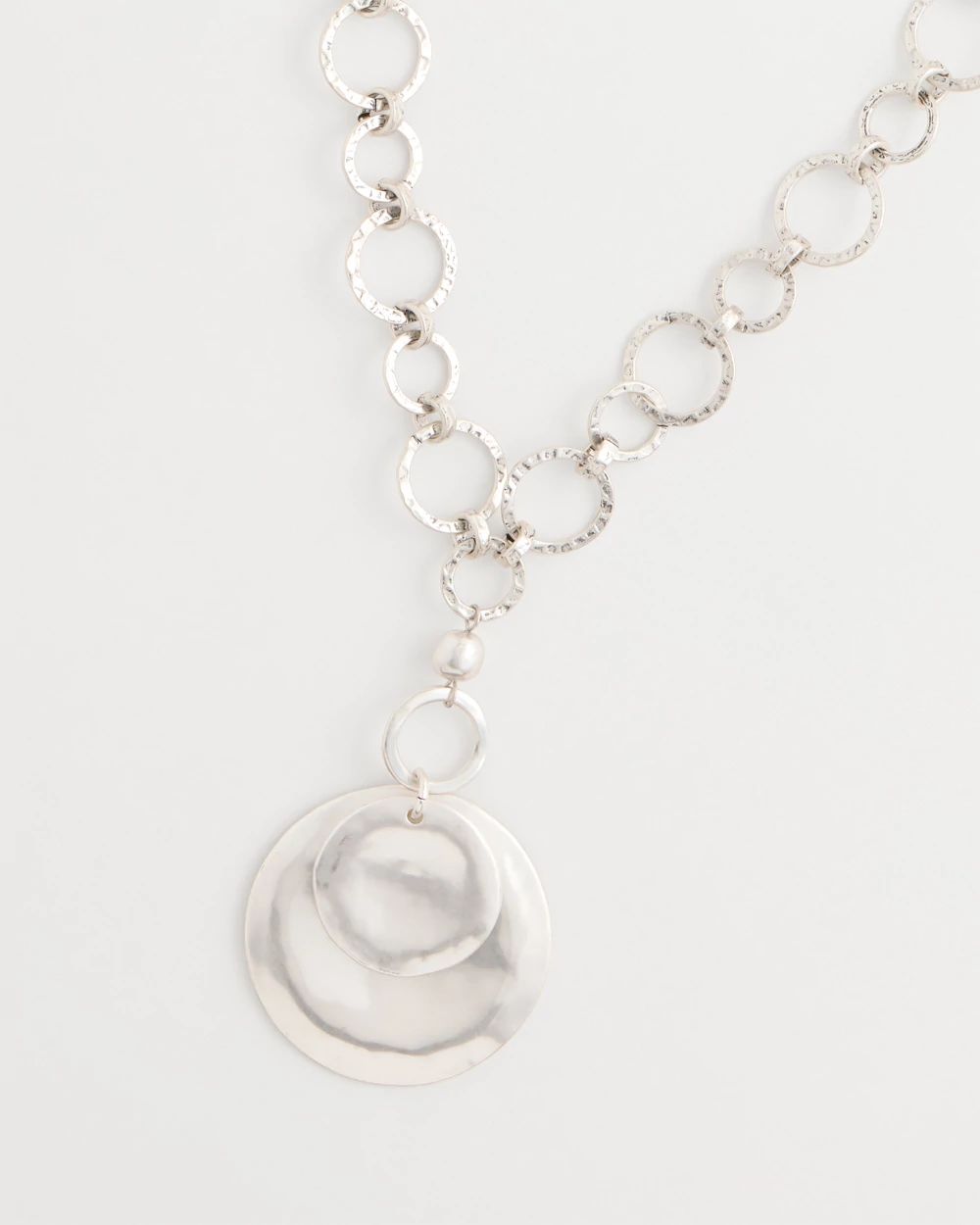 Silvertone Short Pendant Necklace click to view larger image.