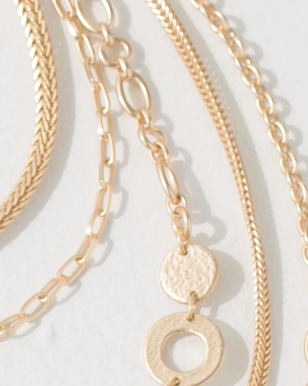 Gold Tone Multi Layer Necklace