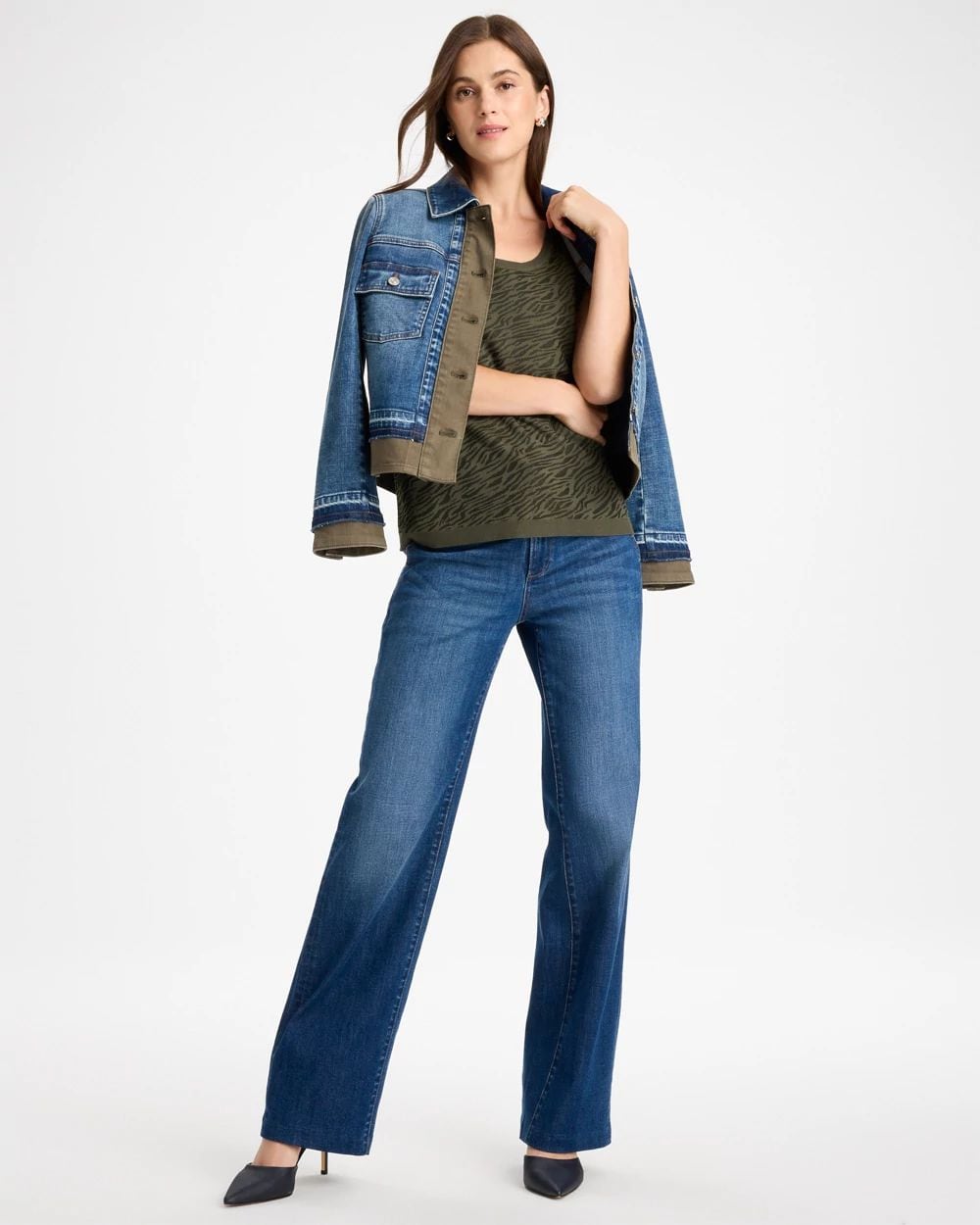 Petite High-Rise Wide-Leg Trouser Jeans