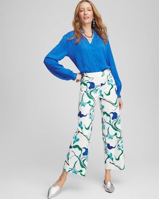 Brigitte™ Floral Wide-Leg Cropped Pants click to view larger image.