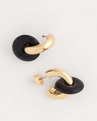 Sparkle Blue Disc Hoop Earrings click to view larger image.