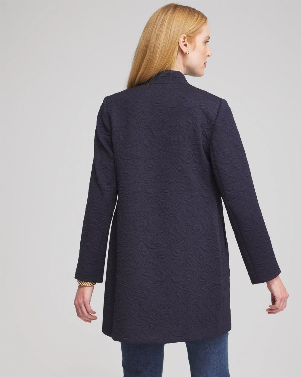 Floral Jacquard Knit Topper click to view larger image.