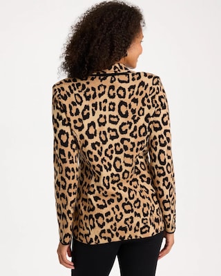 Cheetah Jacquard Sweater Blazer click to view larger image.
