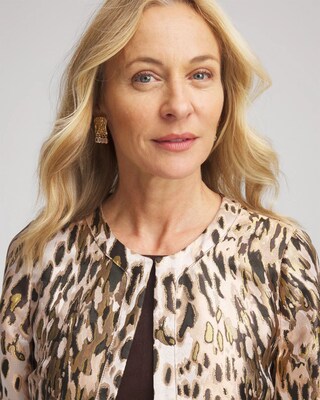 Travelers™ Animal-Print Jacquard Jacket click to view larger image.