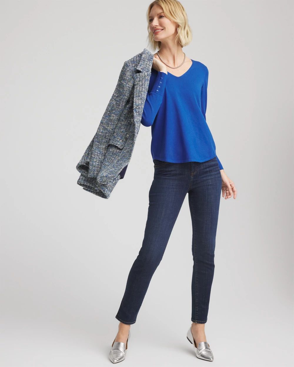 Ella V-Neck Pullover Sweater click to view larger image.