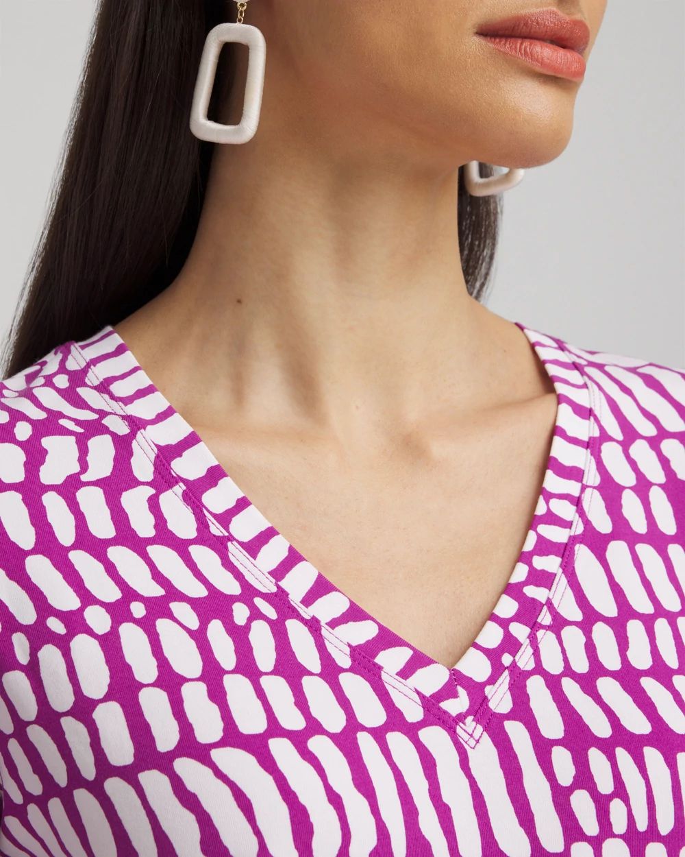 Abstract Print 3/4 Sleeve Perfect Tee