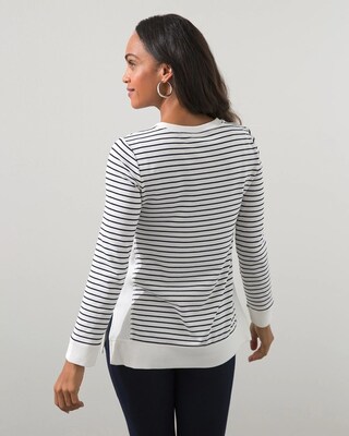 Zenergy French Terry Stripe Rib Mix Tunic