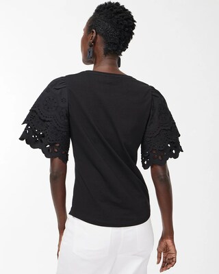 Eyelet Tier Sleeve Top