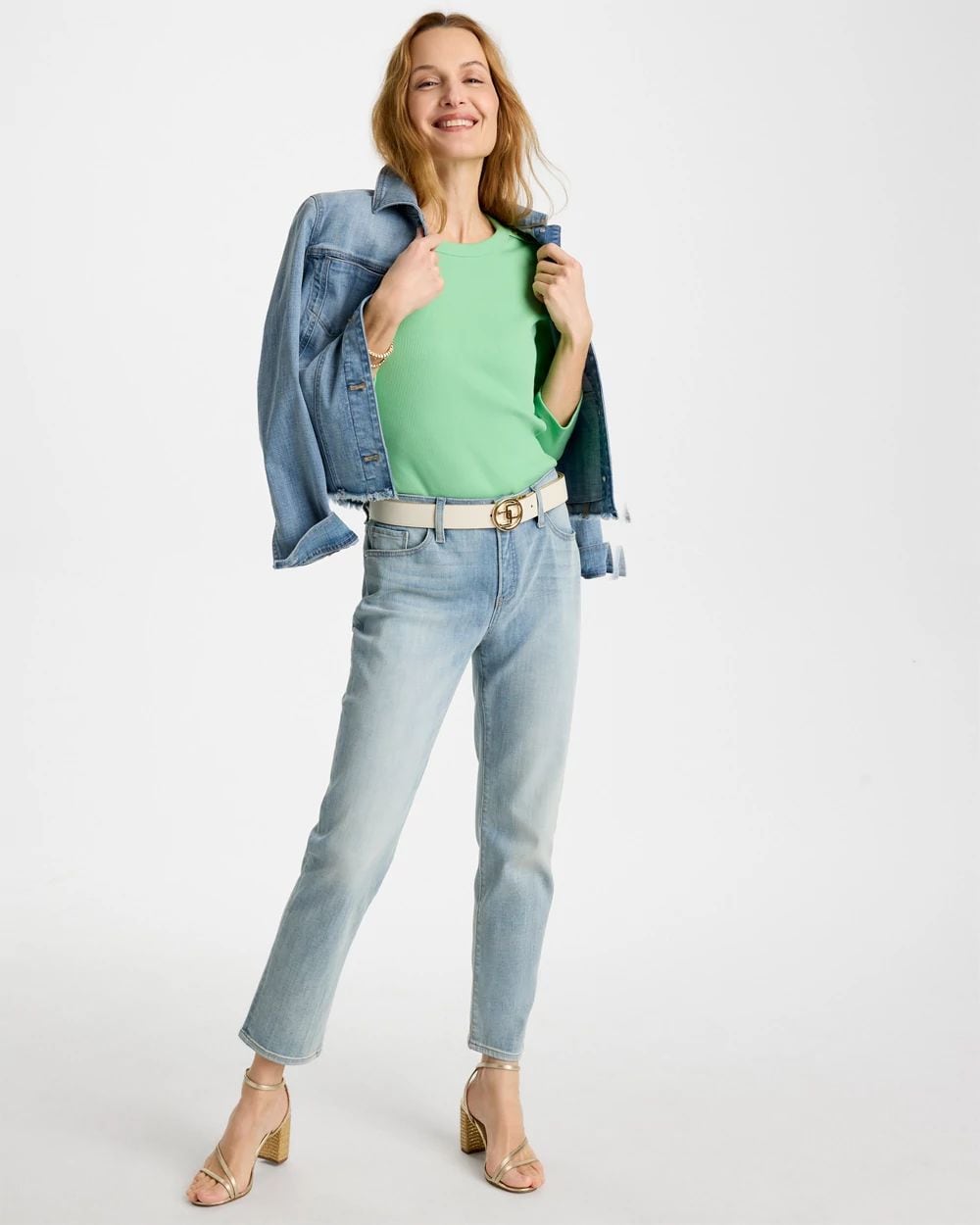 Ribbed Button Crewneck Tee