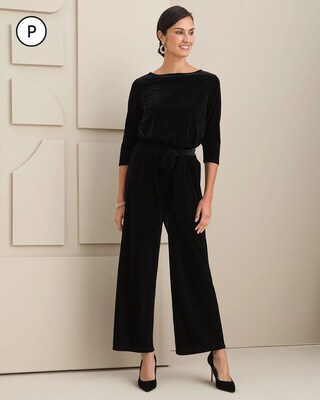 Travelers Petite Velvet Jumpsuit
